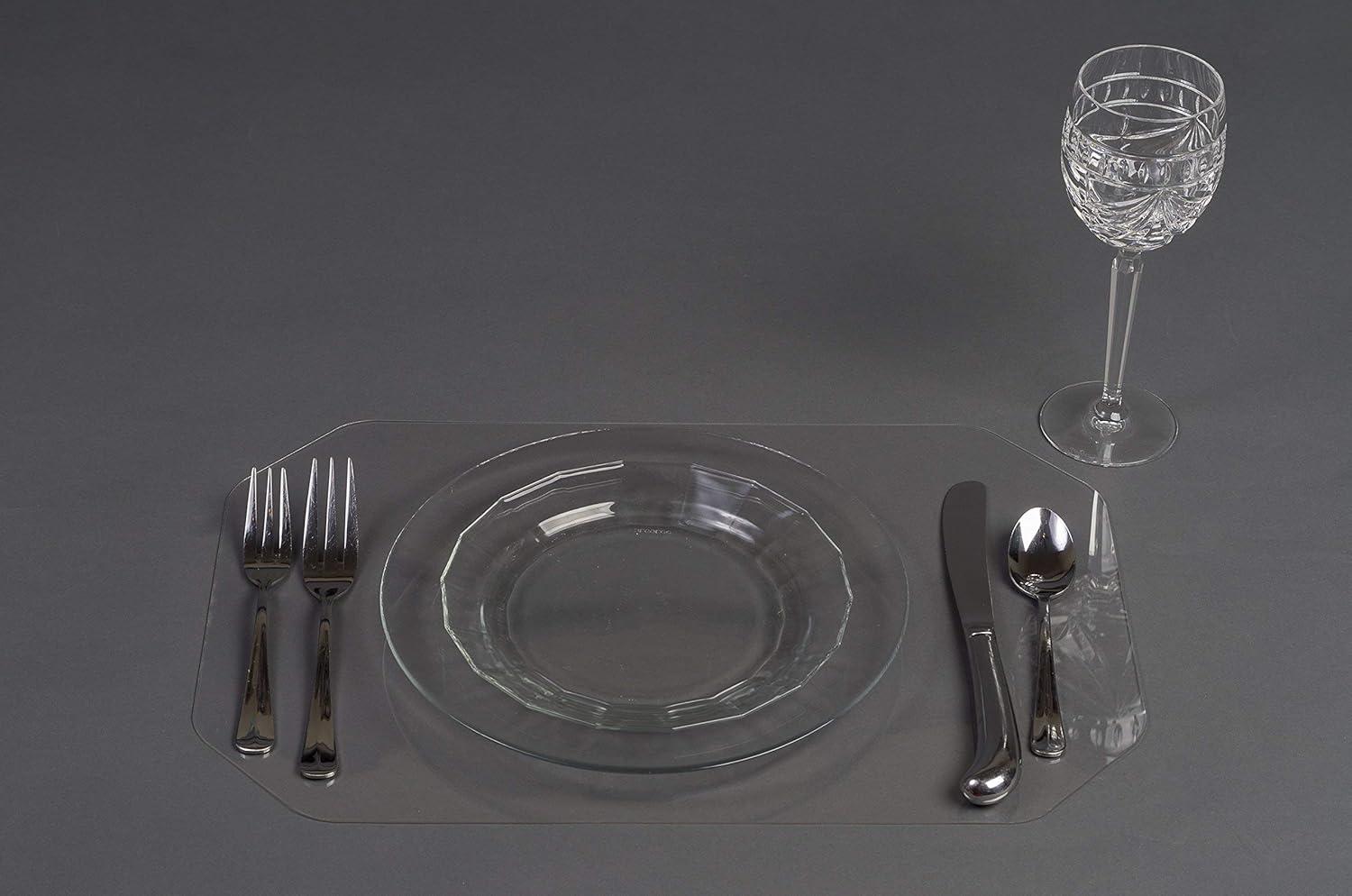 Clear Acrylic Rectangular Placemats Set of 2