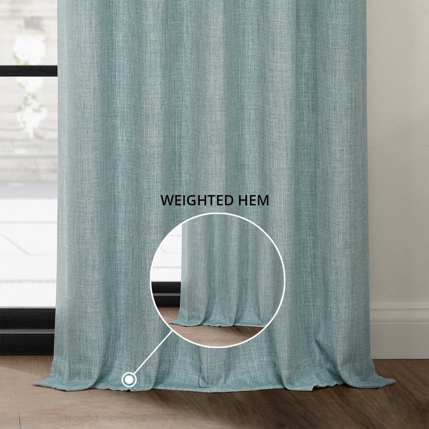 Save 76% • HPD Half Price Drapes Sea Thistle Faux Linen Room Darkening  Curtains for Bedroom \u0026 Living Room Curtains (1 Panel), Door \u0026 Window  Curtains 96 inches long, Rod Pocket Curtains, 50W X 96L, image size:1500x1500