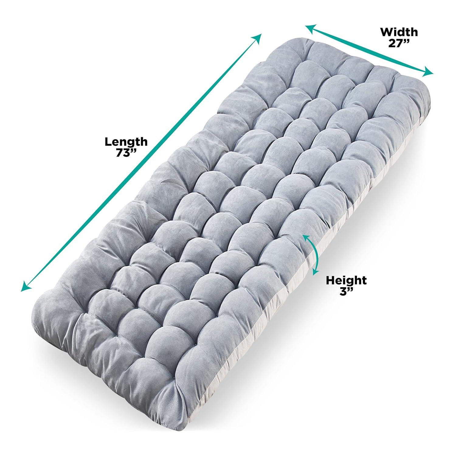Zone Tech Outdoor Camping Cot Pads Mattress - Comfortable Thicker Cotton Sleeping Cot Lightweight Waterproof Bottom Pad Mattress Gray 2 Pack