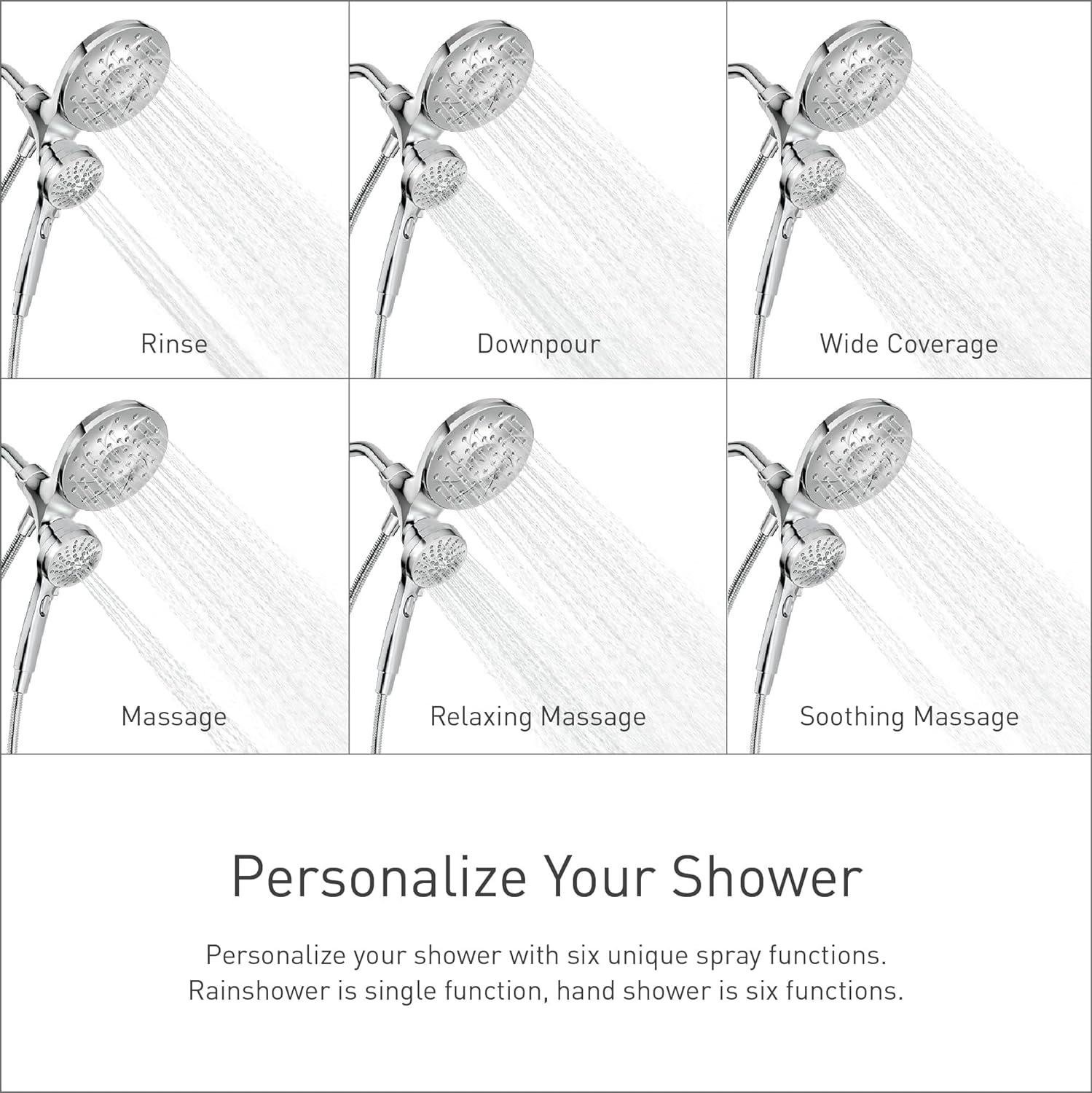 Magnetix Spot Resist Brushed Nickel Multi-Function Handheld Shower Combo