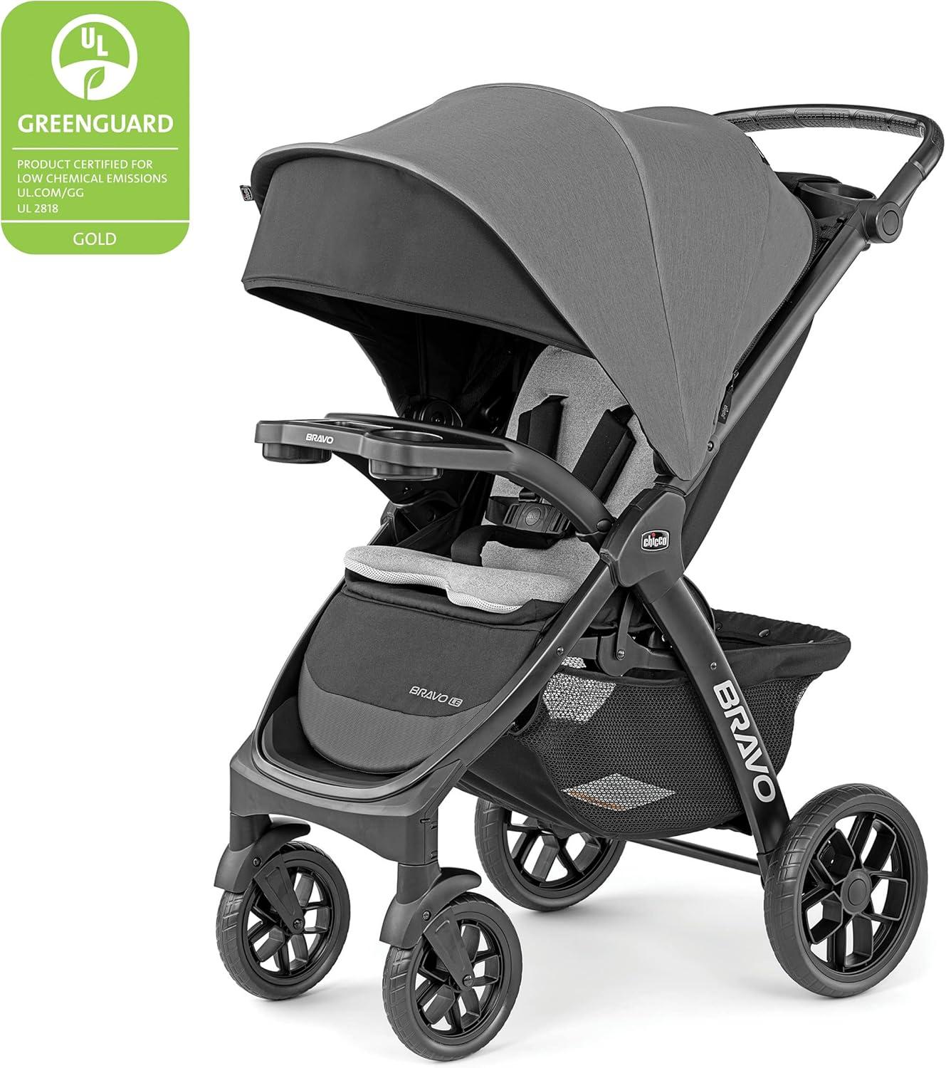 Chicco Bravo LE ClearTex Quick-Fold Stroller - Pewter (Grey), New