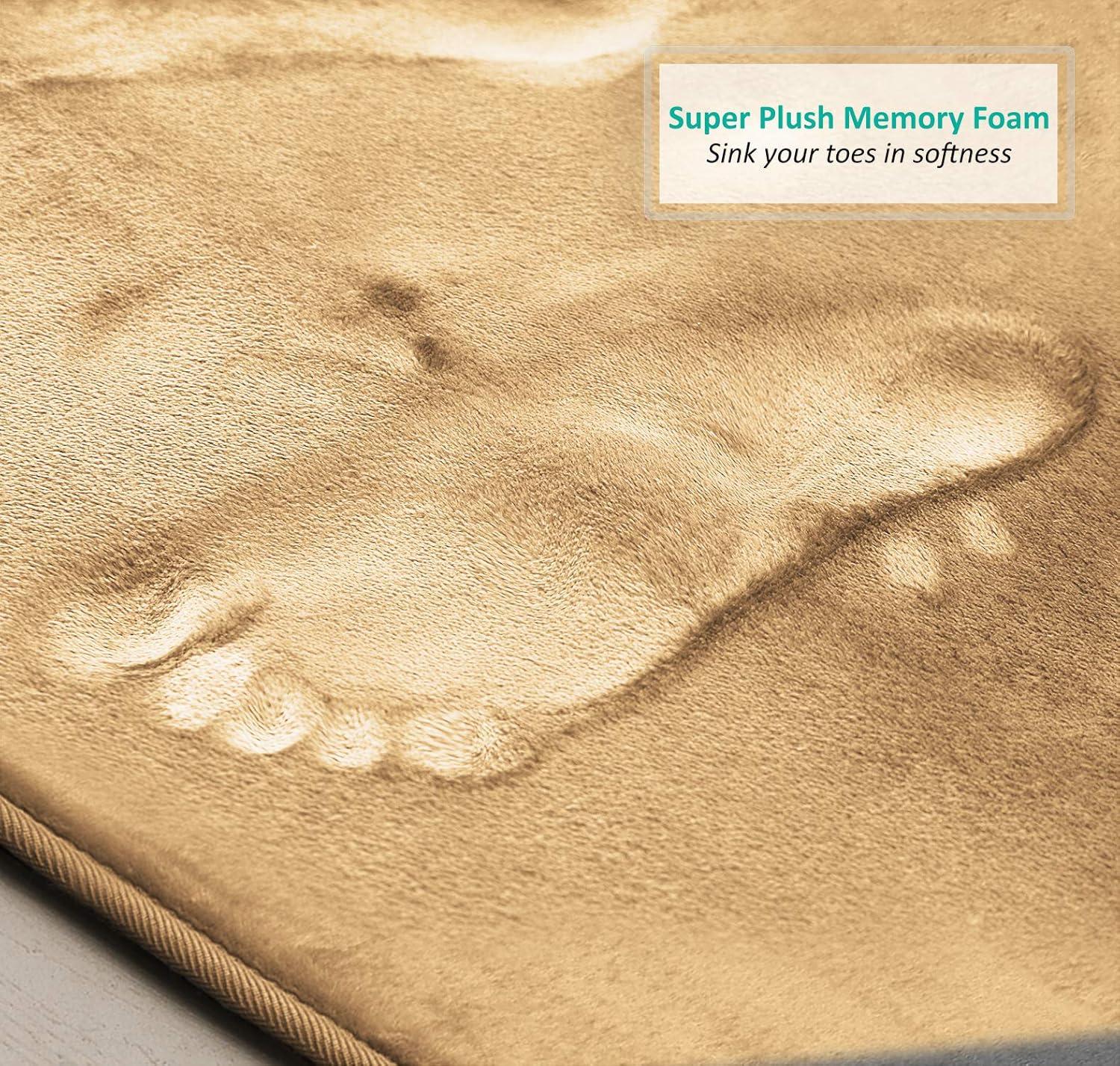 Clara Clark Ultra Soft and Absorbent Memory Foam Bath Rug Set with Non-Slip Backing