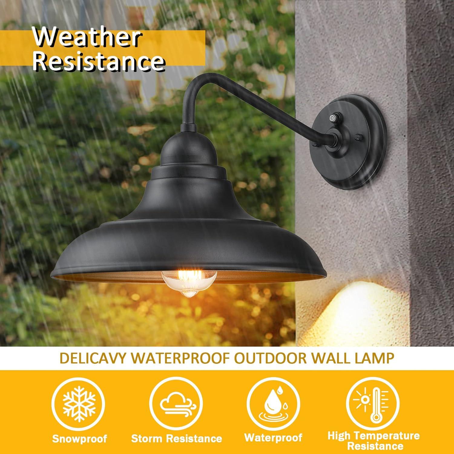 Outdoor Barn Light with Wall Mount 2 Pack