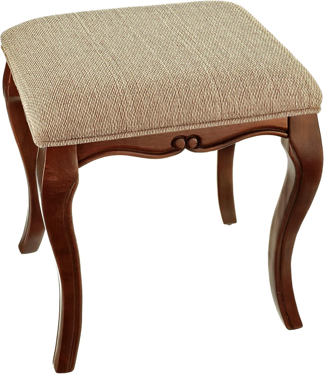 Design Toscano Lady Guinevere Vanity Stool, 20 Inch, Cherry Finish