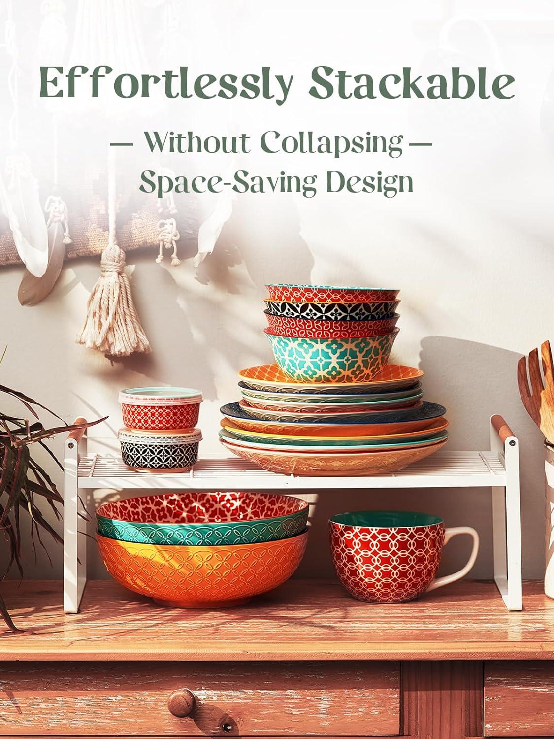 DOWAN Serving Bowls, 9.6 Inch 70 Oz Fruit Bowls Salad Bowls, Large Pasta Bowl Set of 2, Serving Dishes for Entertaining, Vibrant Color Large Bowls for Party, Ideal Housewarming Gift, Halloween Decor