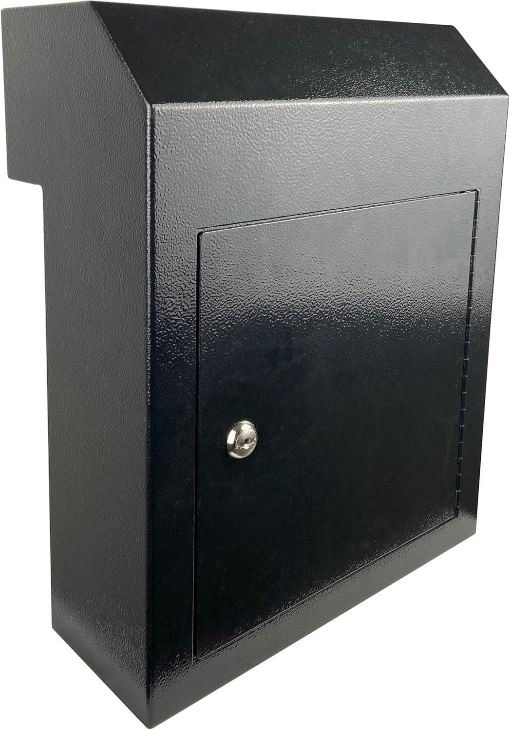 Pochar12.00 x 4.25 x 16.00 in Black Steel 1-Slot Mailboxes, Rust Resistant