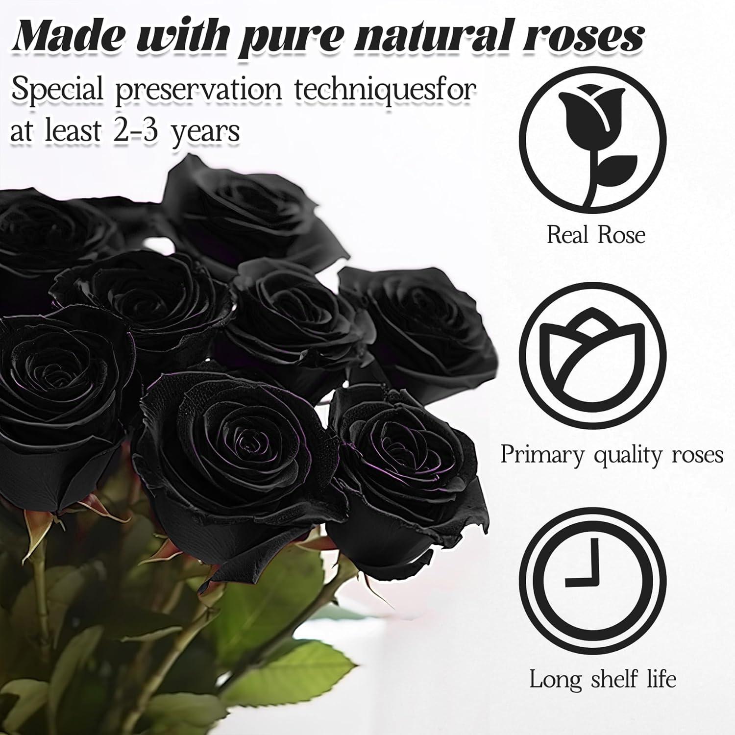 Forever Rose Flowers for Delivery Prime - 9pcs Preserved Fresh Roses, Genuine Roses That Last for Years, for Birthday Gifts for Women, Valentines Day, and Mother's Day