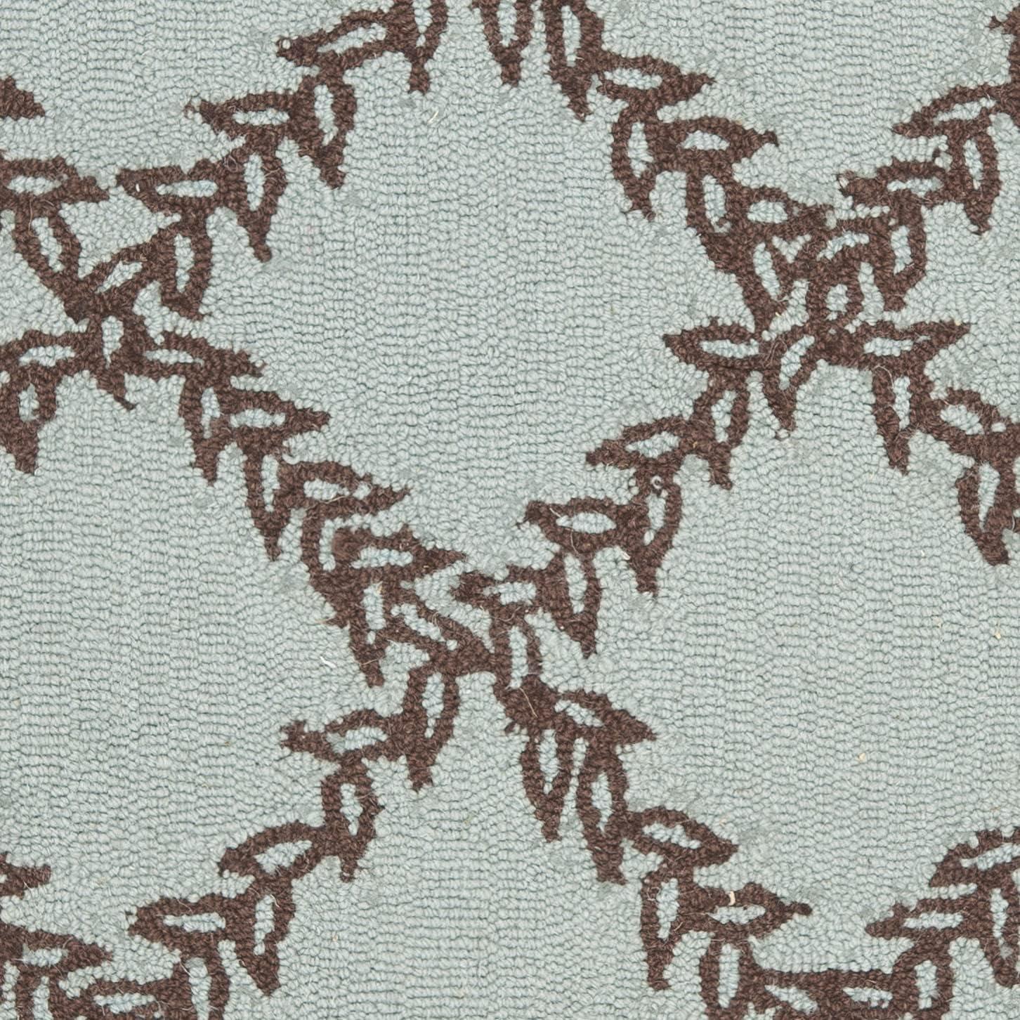 SAFAVIEH Chelsea Collection Accent Rug - 1'8" x 2'6", Blue & Brown, Hand-Hooked French Country Wool, Ideal for High Traffic Areas in Entryway, Living Room, Bedroom (HK230J)