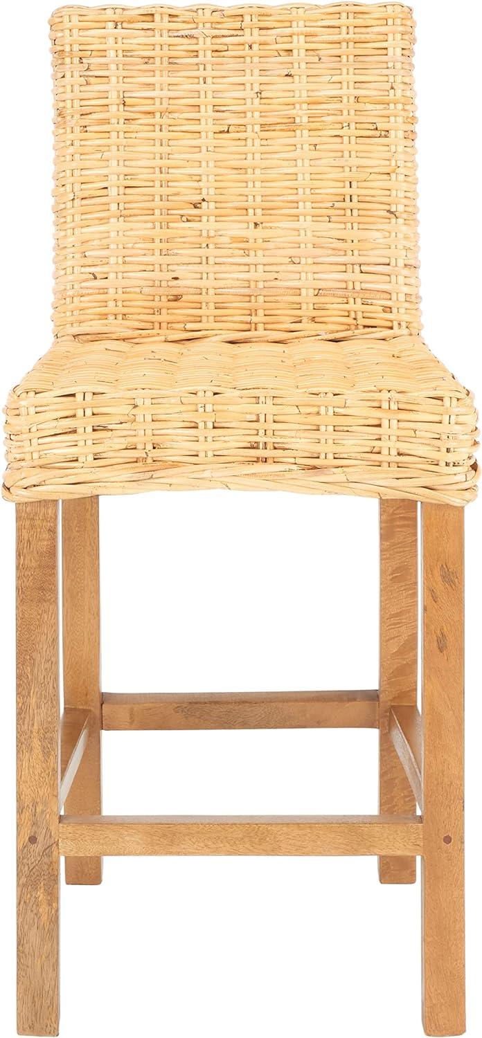 Tobie Rattan Counter Stool - BST6501 - Natural/Golden Brown - Safavieh