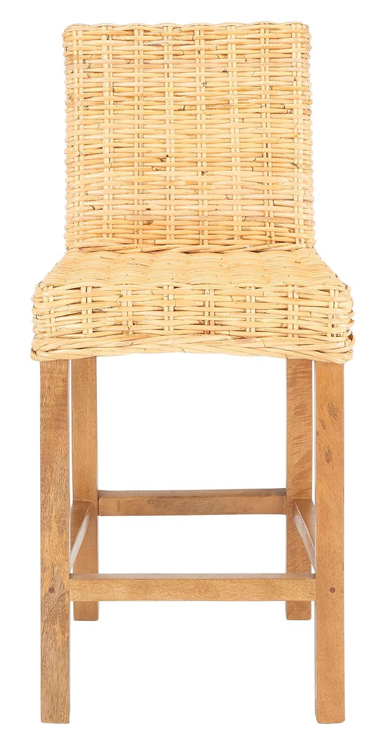 Tobie Rattan Counter Stool - BST6501 - Natural/Golden Brown - Safavieh