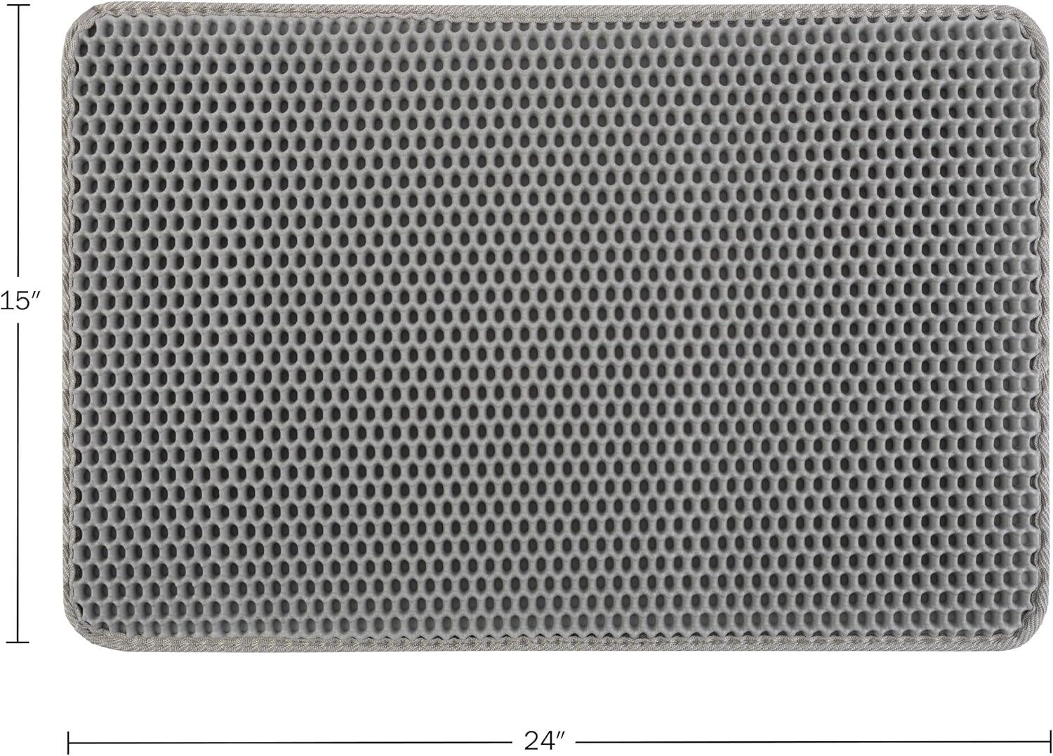 PETMAKER 24x15-Inch Double-Layer Waterproof Cat Litter Mat (Gray)