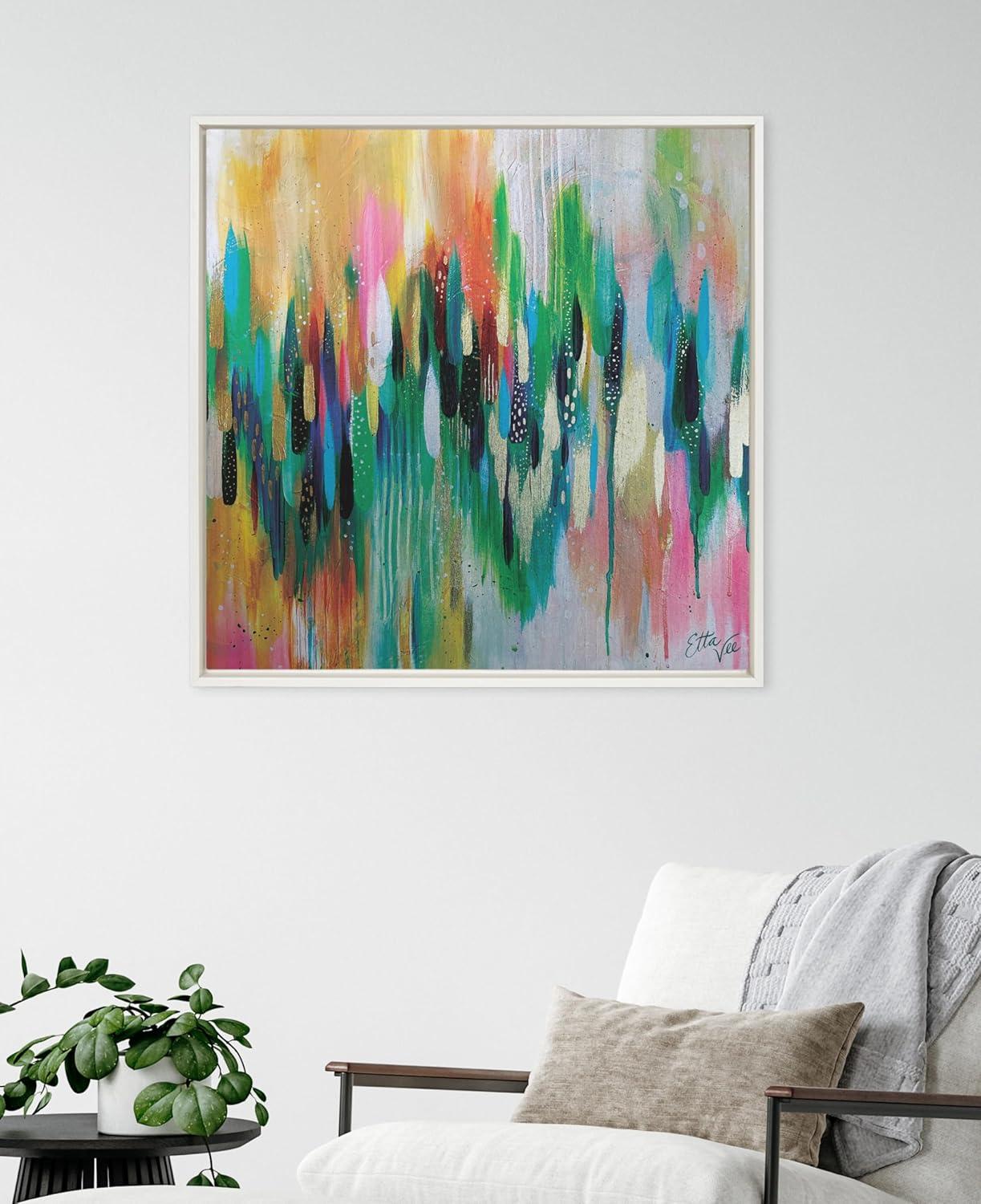 Kate & Laurel All Things Decor 30"x30" Sylvie Brushstroke 155 Framed Canvas Art: Abstract Decor