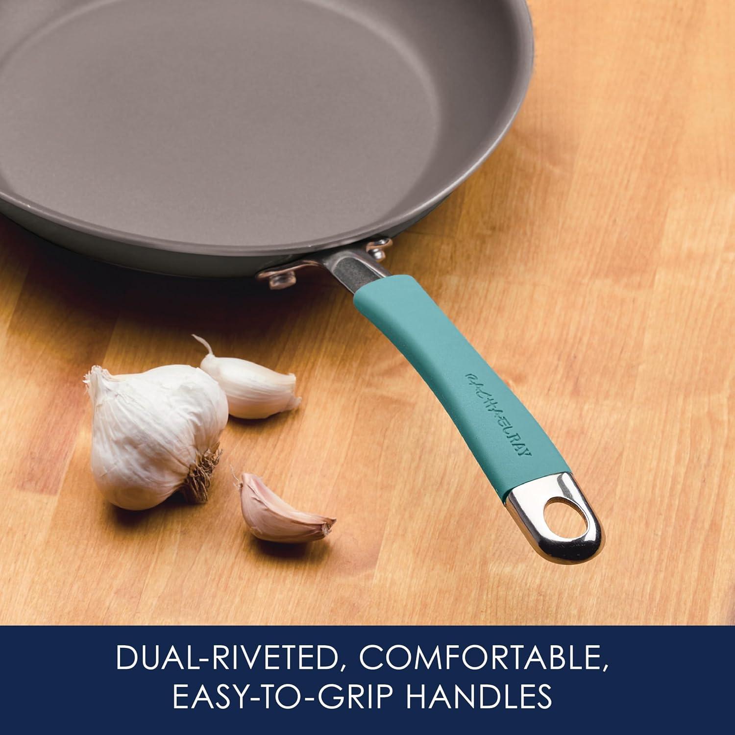 Rachael Ray Rachael Ray Cucina Hard-Anodized Aluminum Nonstick Cookware Pots and Pans Set, 12 Piece