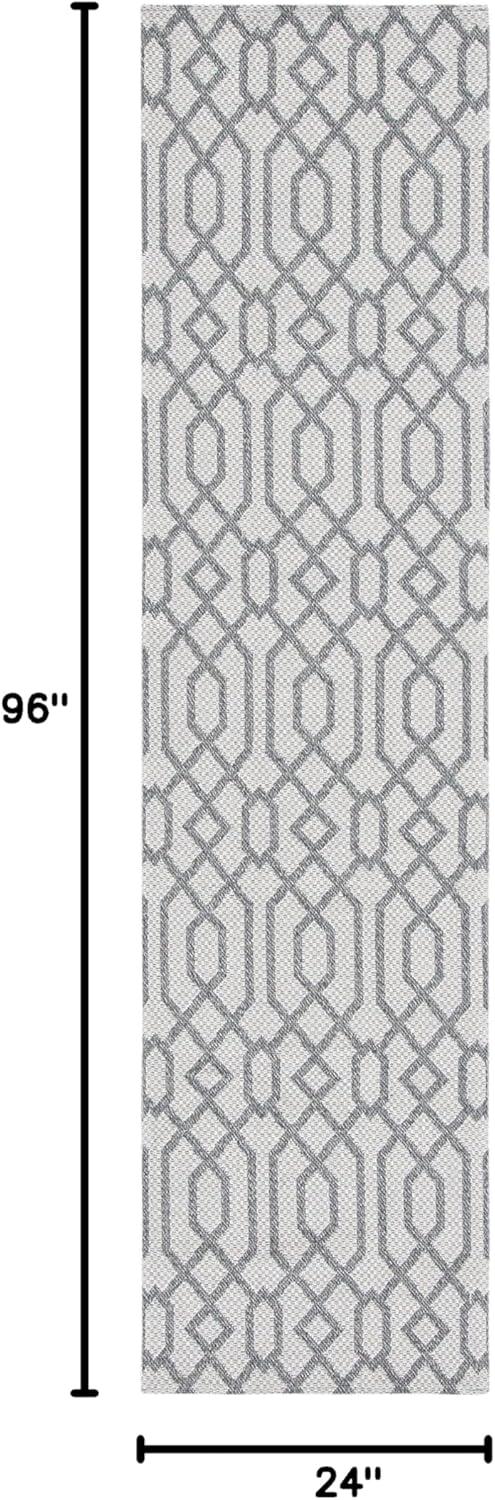 Augustine AGT421 Power Loomed Runner Rug - Anthracite/Light Grey - 2'x8' - Safavieh.