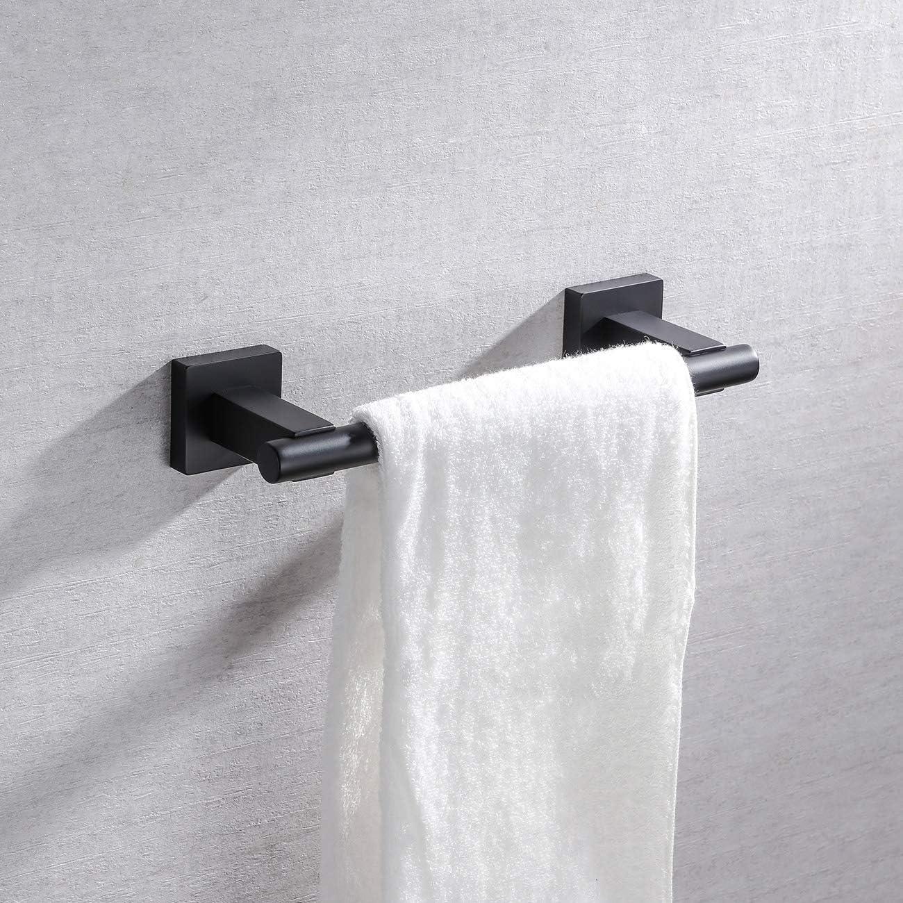 Matte Black 9-Inch Stainless Steel Wall Mounted Towel Bar