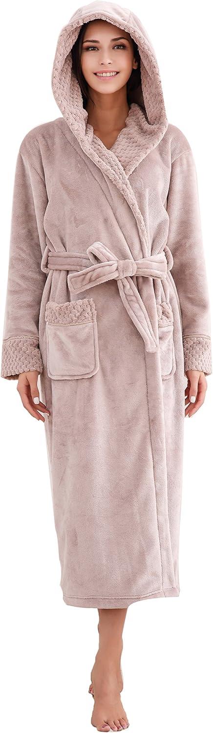 Richie House Women's Soft and Warm Robe Bathrobe with Hood RHW2823-B-XL