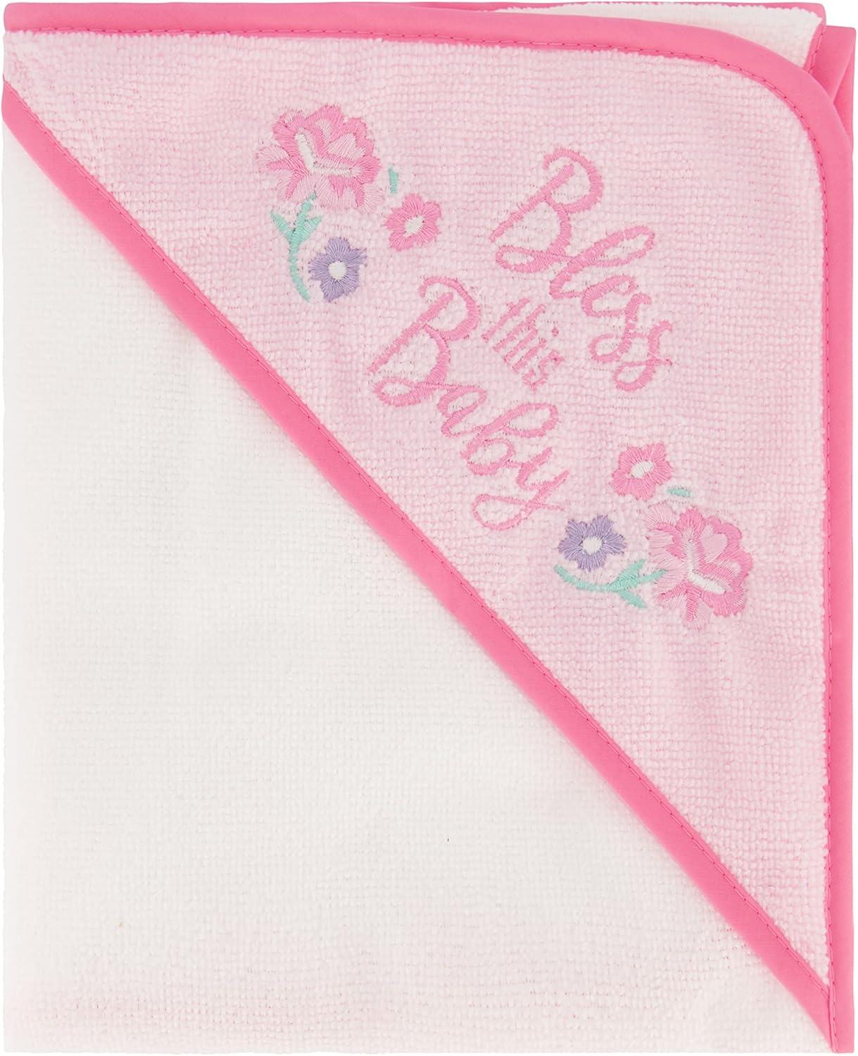 3 Pack Cudlie Baby Buttons & Stitches Hooded Bath Towels - Bless This Baby Print