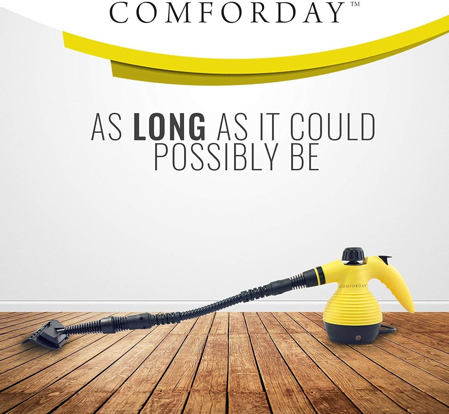 Comforday Multi-Purpose Handheld Pressurized Steam Cleaner with 9-Piece Accessories, Perfect for Stain Removal, Curtains, Car Seats, Floor, Carpet, Window Cleaning