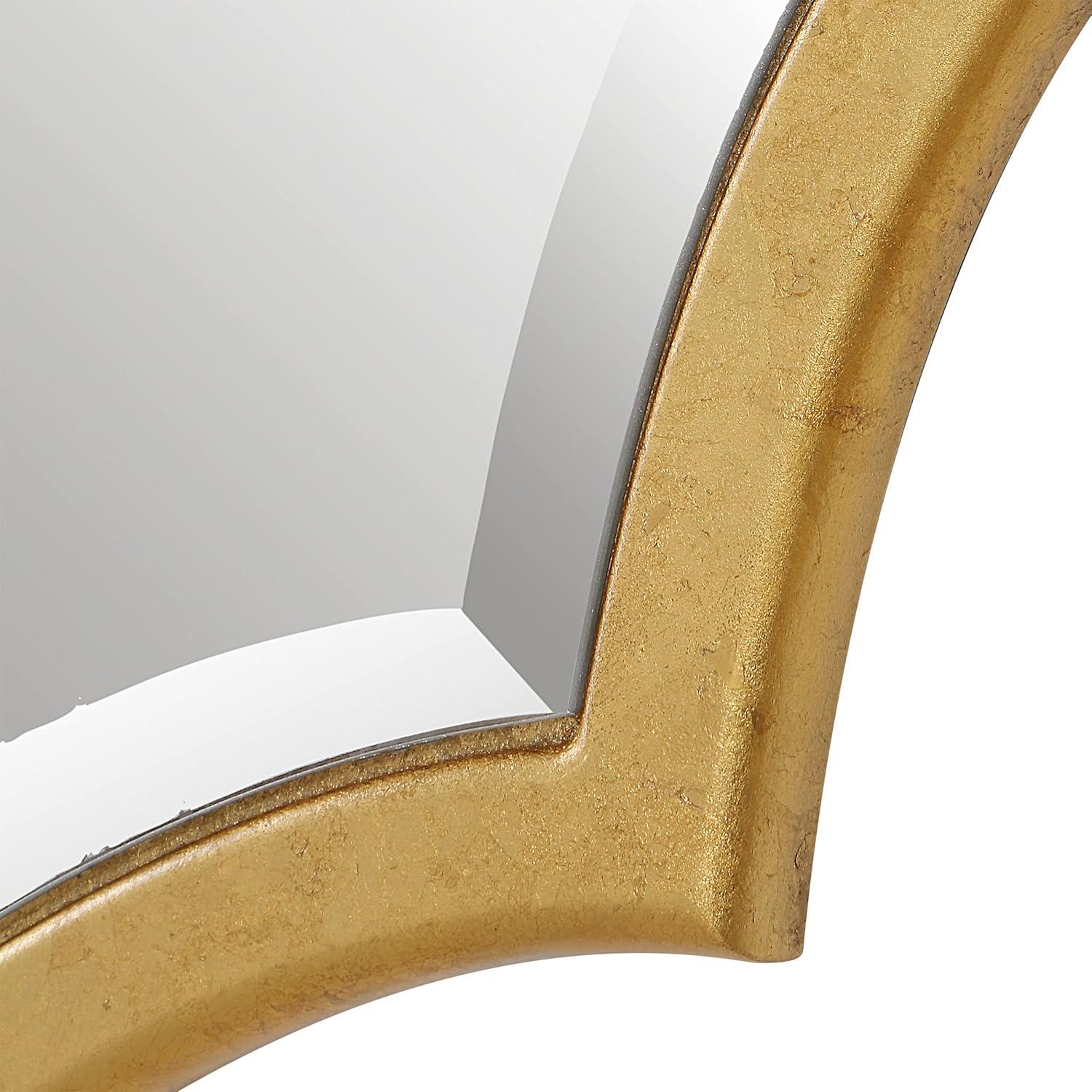 Benzara 27 x 41 Modern Beveled Mirror in Classic Metal Frame, Gold Leaf Finish