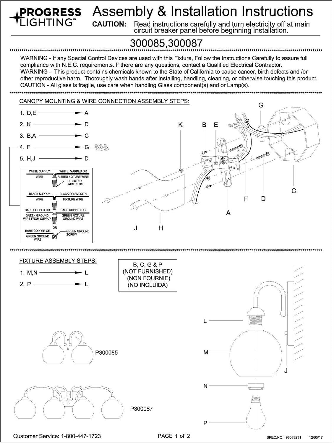 Progress Lighting Carisa 4-Light Bath Wall Light, Vintage Gold, White Glass Globes