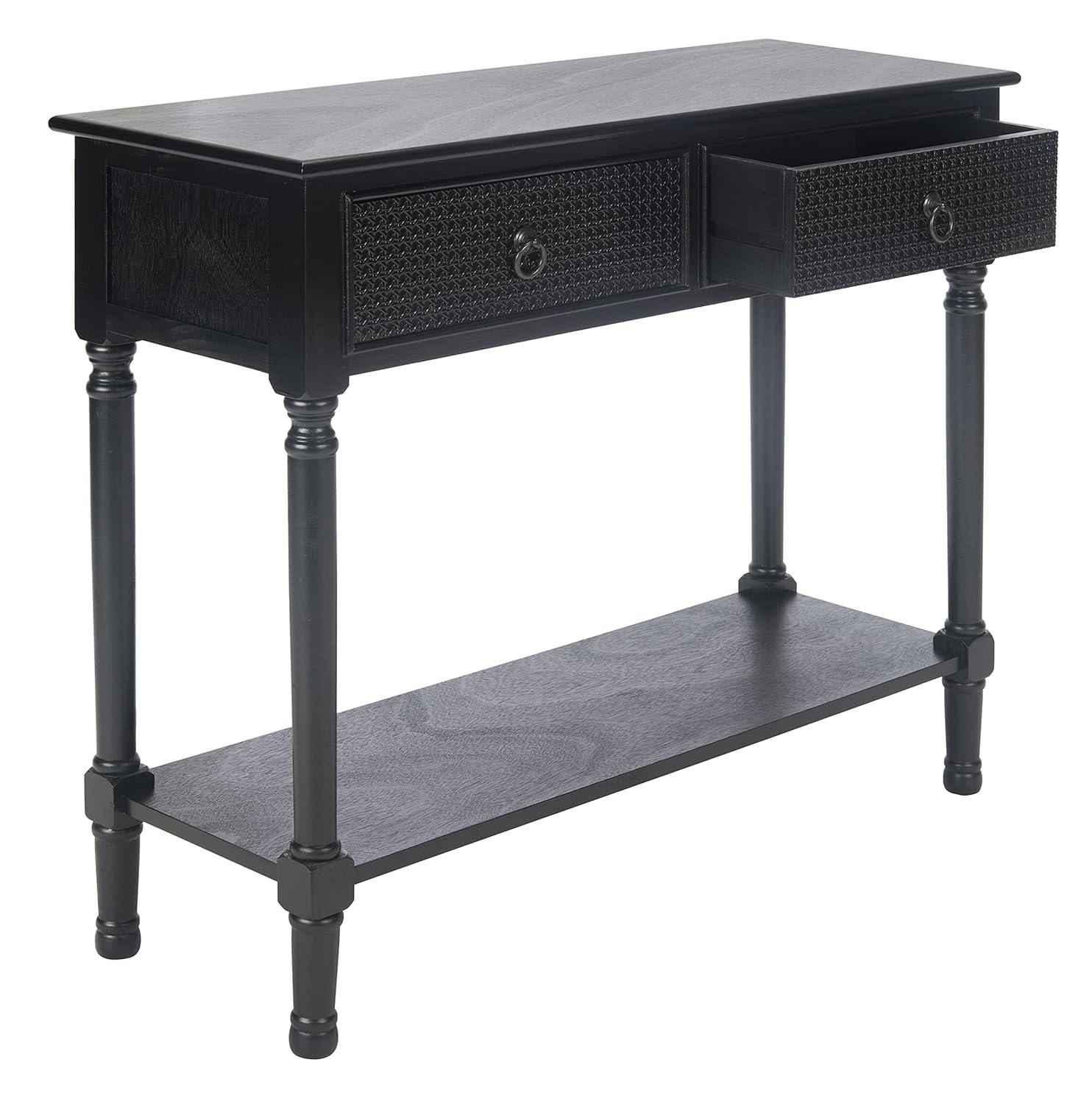 Haines 2 Drawer Console Table - CNS5727A - Black - Safavieh