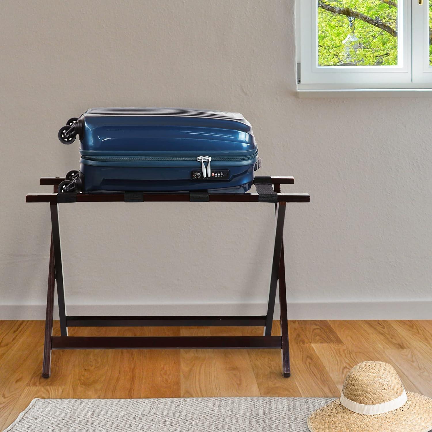 ROTSEN FURNITURE LLC. Heavy Duty Solid Wood Extra Wide Luggage Rack