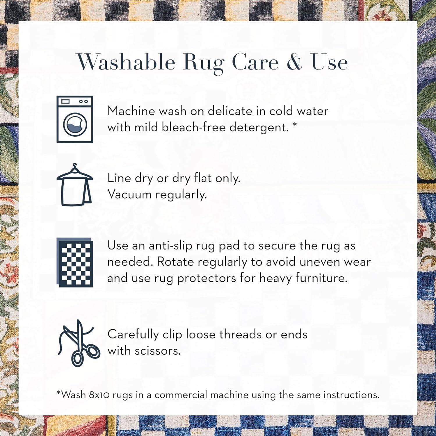 MacKenzie-Childs Courtly Check® Purple/Green Washable Rug