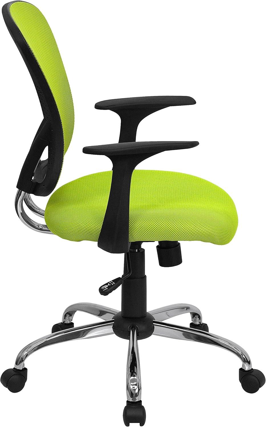 Flash Furniture Mid-Back Mesh Swivel Task Office Chair with Chrome Base and Arms