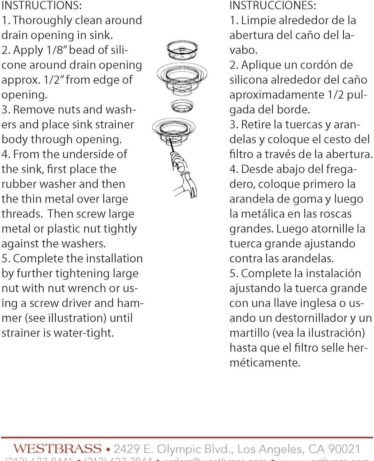 Solid Brass Style Kitchen Sink Basket Strainer