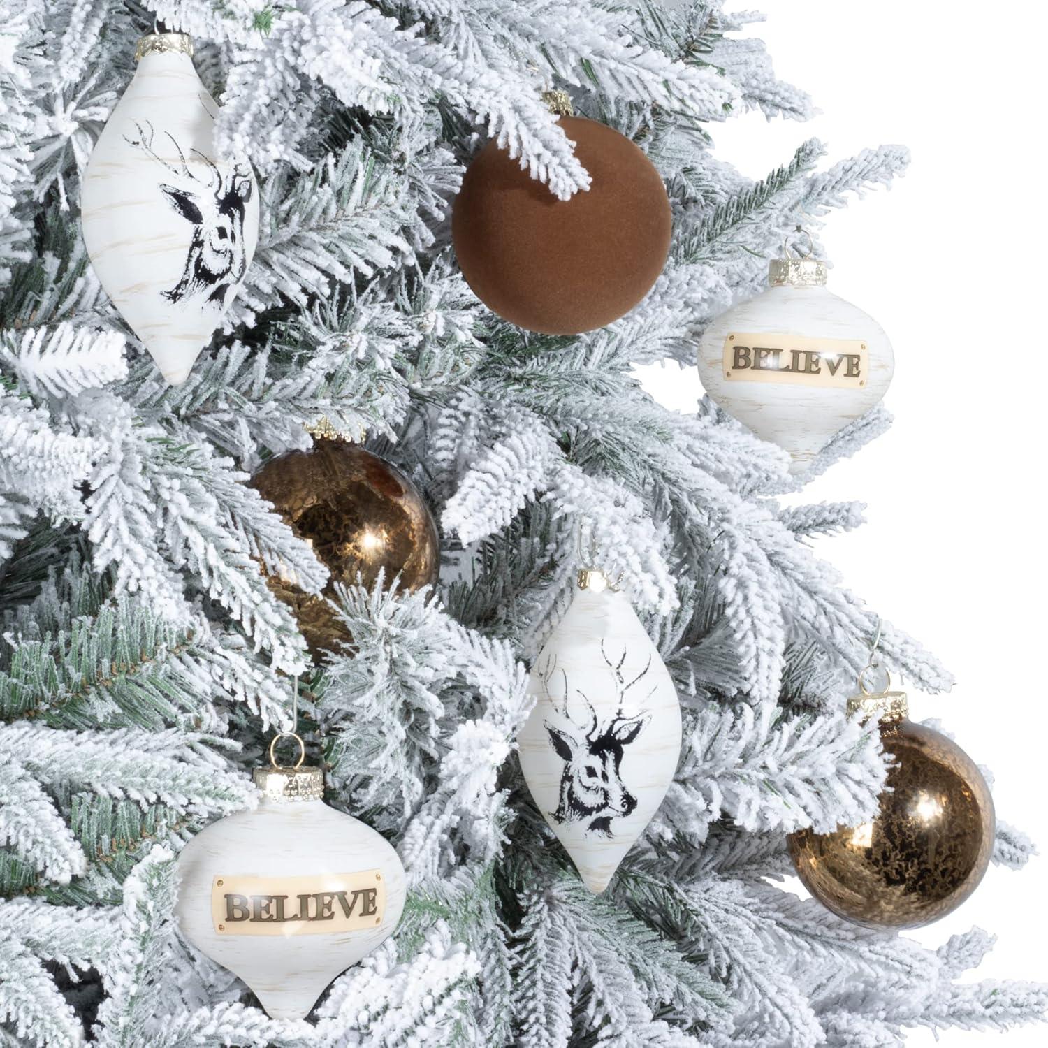 KI Store Mercury Glass Christmas Ornaments Set of 8 Pink Christmas Balls Finials for Christmas Tree Decoration Holiday Décor