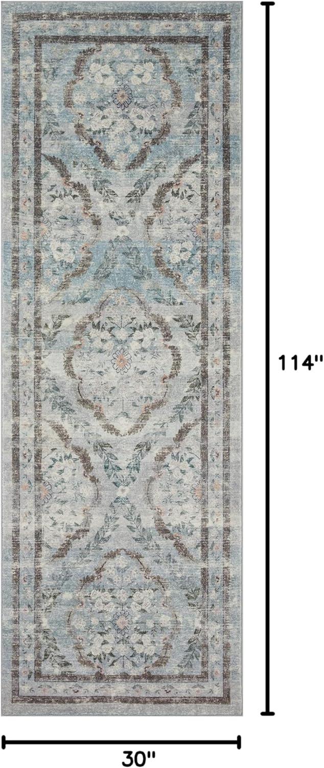 Rifle Paper Co. x Loloi Courtyard Blue Area Rug feat. CloudPile