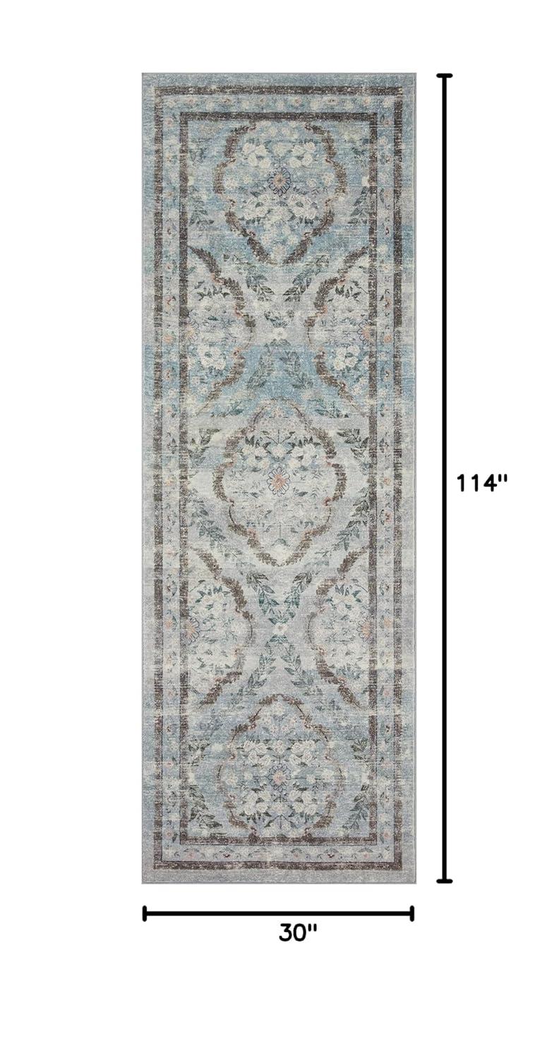 Rifle Paper Co. x Loloi Courtyard Blue Area Rug feat. CloudPile