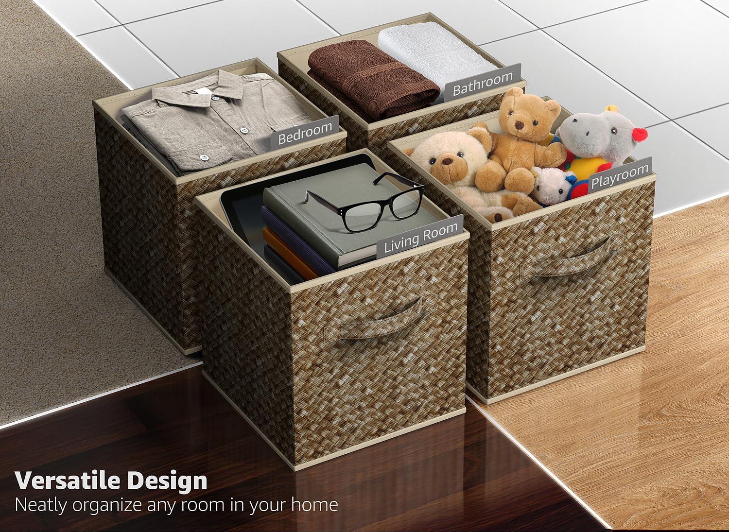 Sorbus Sorbus 4 Pack 11" Foldable Fabric Storage Cube Bins with Handles