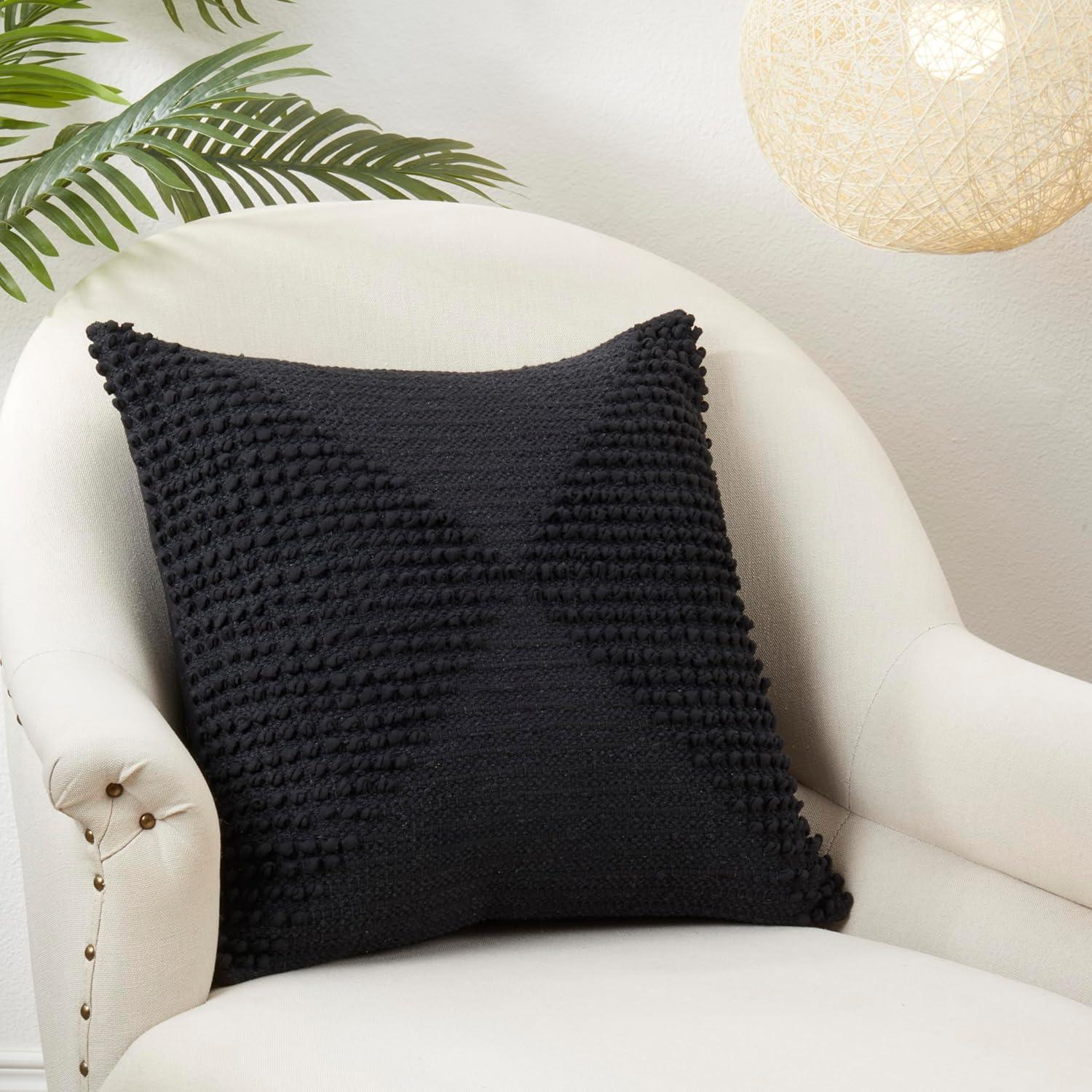 Saro Lifestyle Textured Woven Diamond Throw Pillow Cover