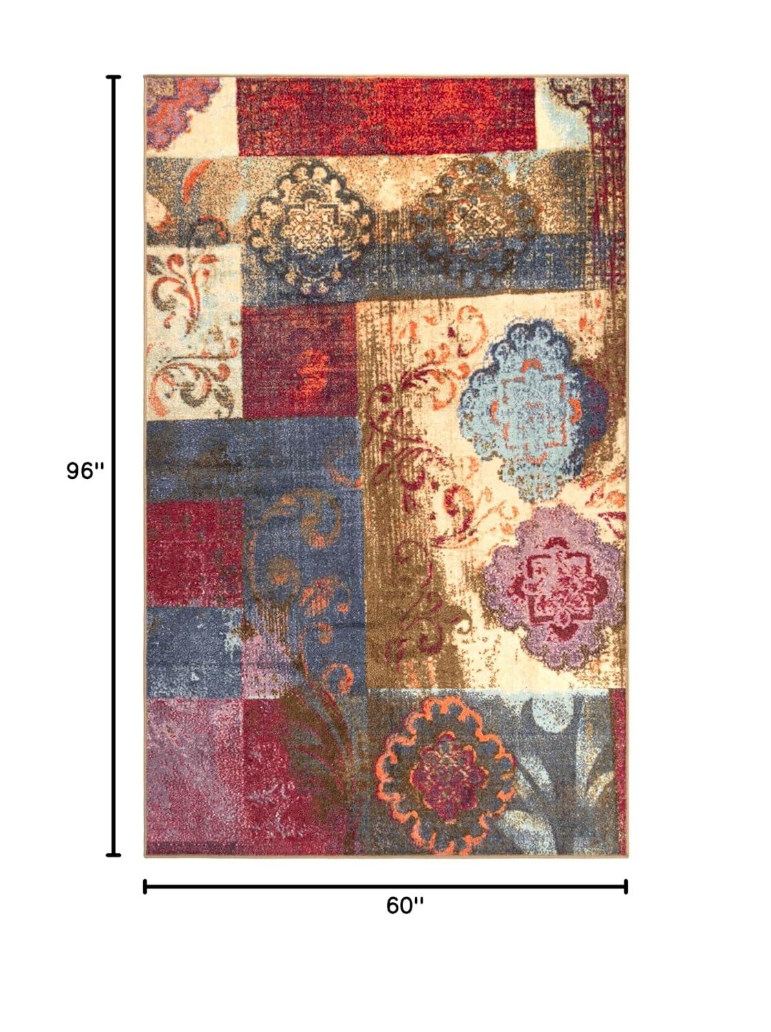Superior Emory Patchwork Non-Slip Indoor Runner 2' 7" x 8', Brown