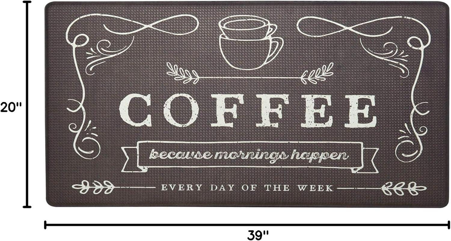 Nicole Miller Cook N Comfort Coffee Because Kitchen Mat