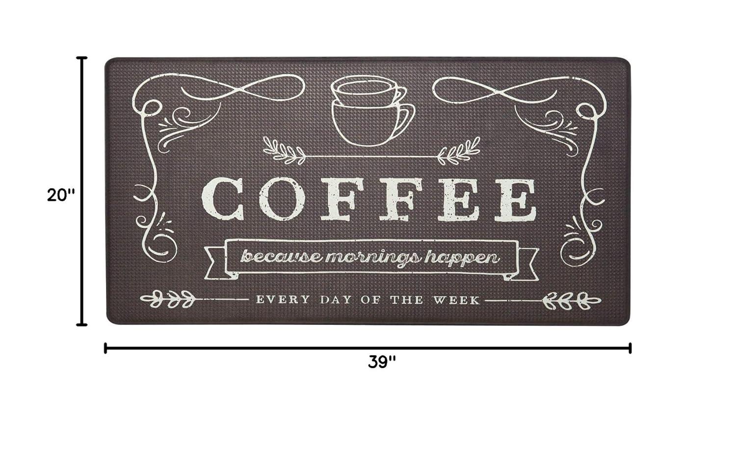 Nicole Miller Cook N Comfort Coffee Because Kitchen Mat