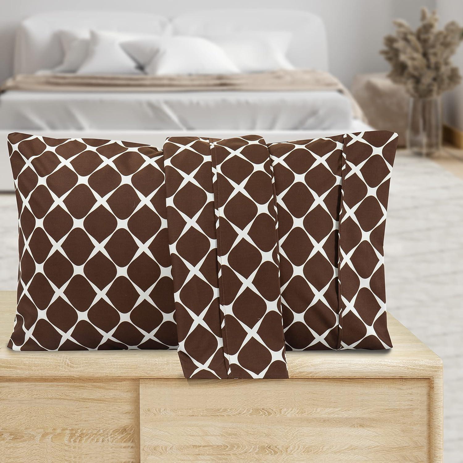 Mocassi Ultra-Soft Microfiber Pillowcase Set - Double Brushed - Hypoallergenic King Set of 2), Brown
