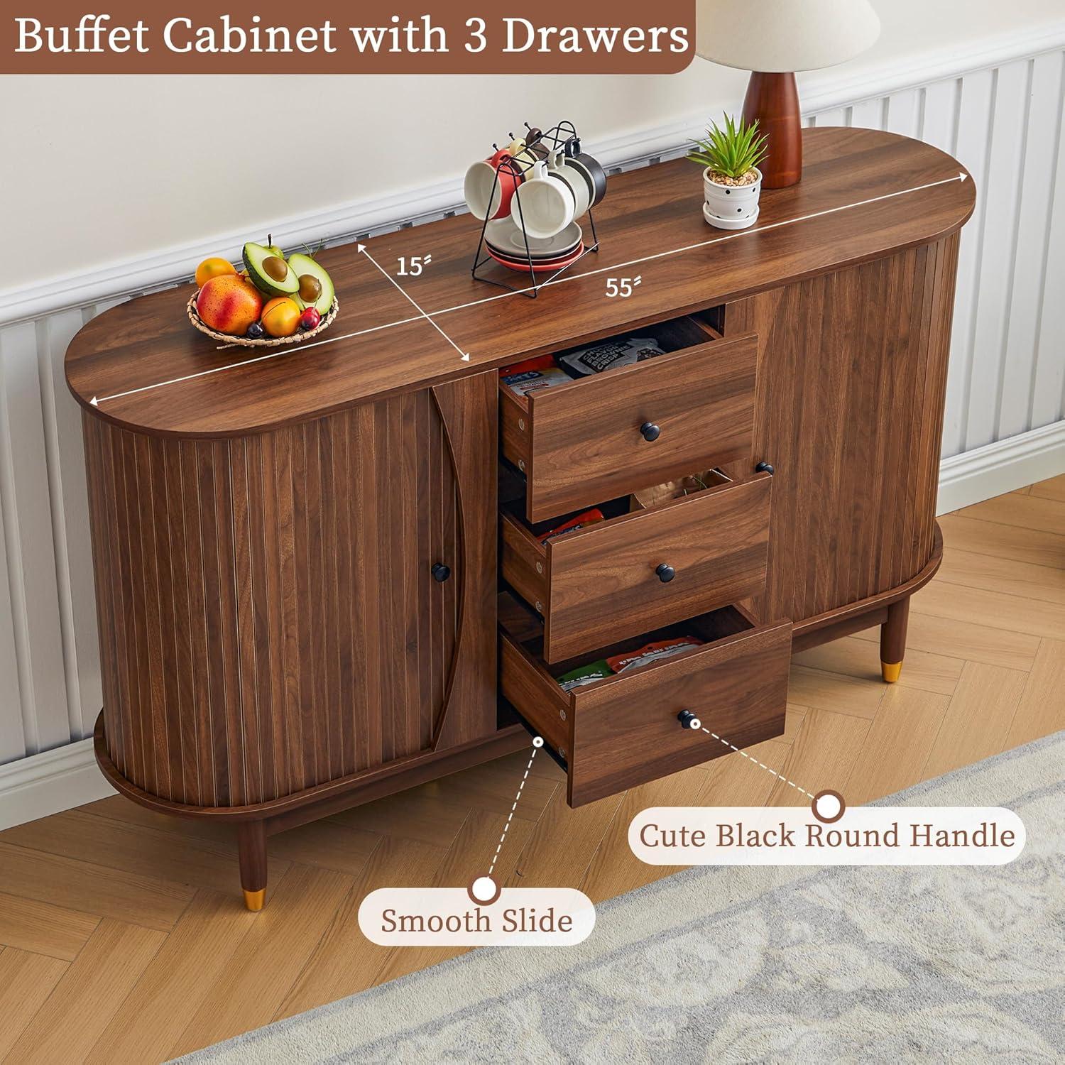 George Oliver Evana 55"Sideboard with 3 Drawer