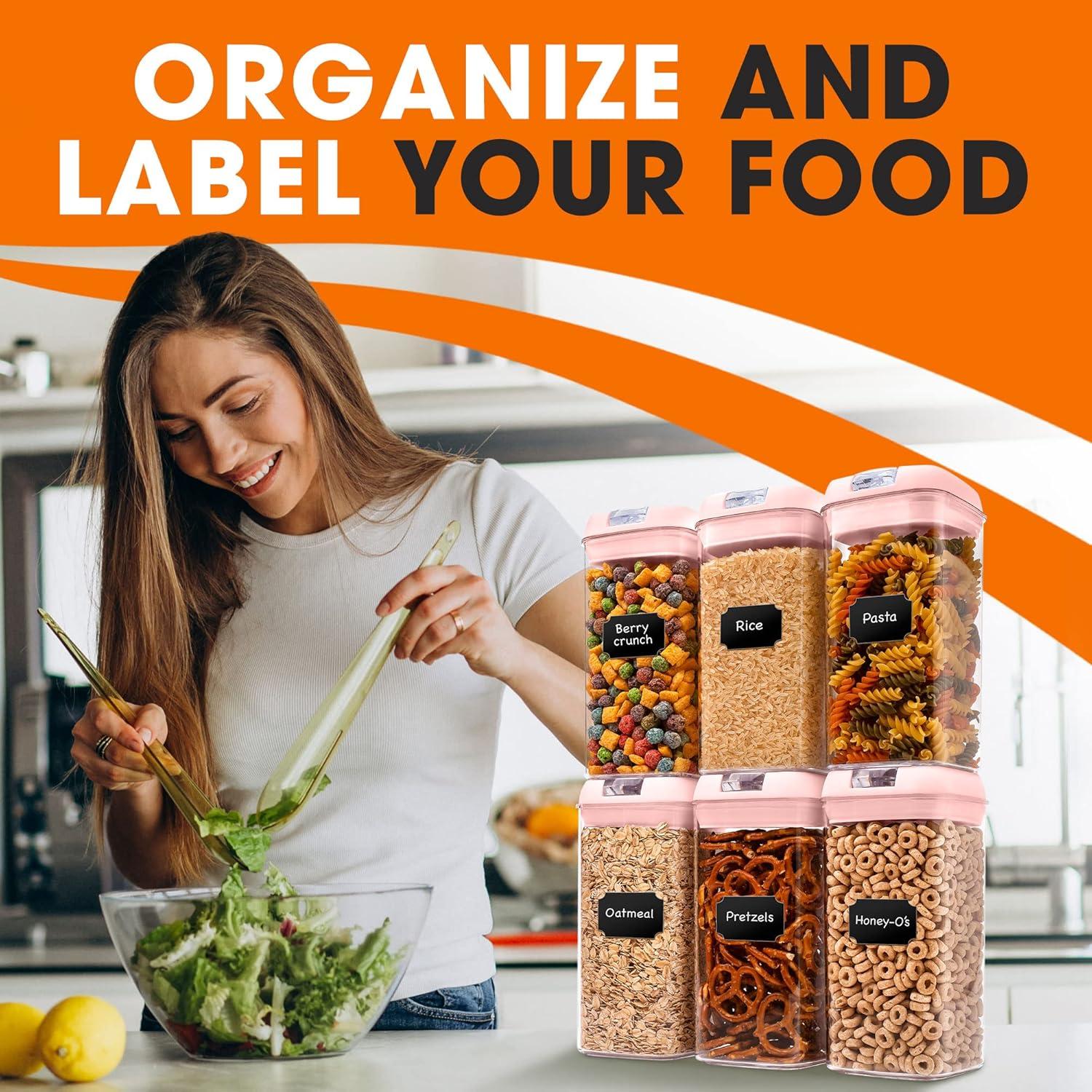 Cheer Collection Cheer Collection Food Storage - Set of 6 Containers and 6 Lids (Set of 6)