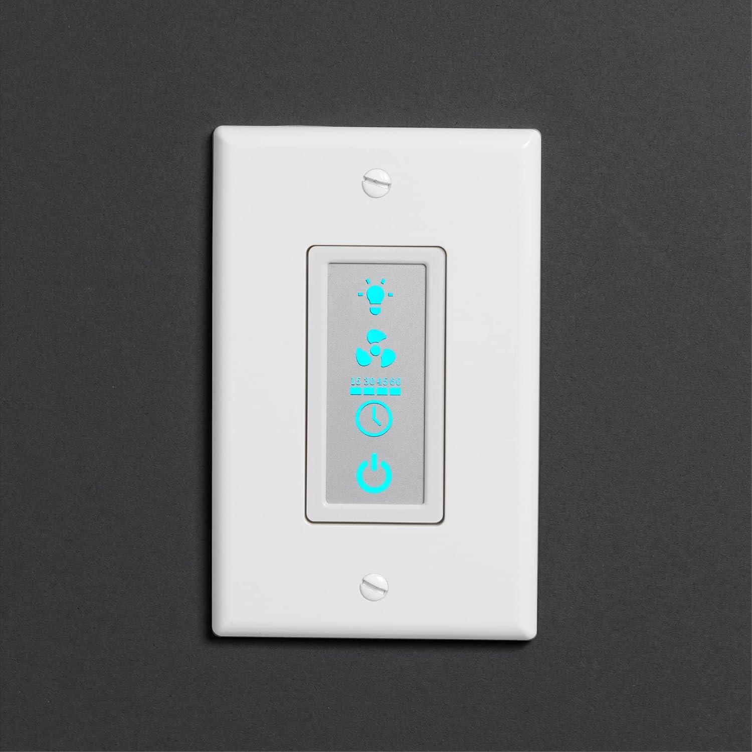 Homewerks 2-Way LED Panel Bathroom Light Switch for Ventilation Fans