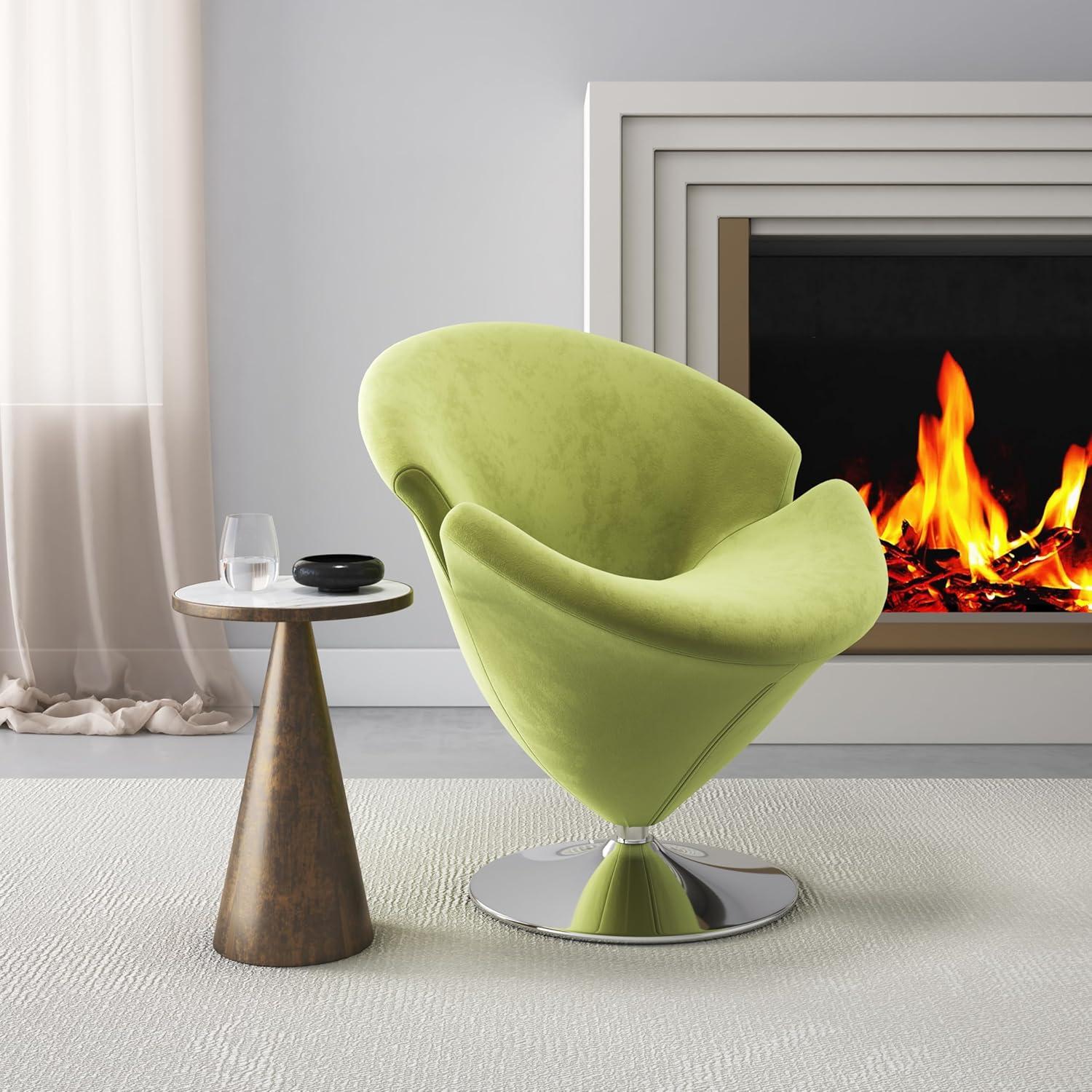 Aanayah Velvet Swivel Barrel Chair