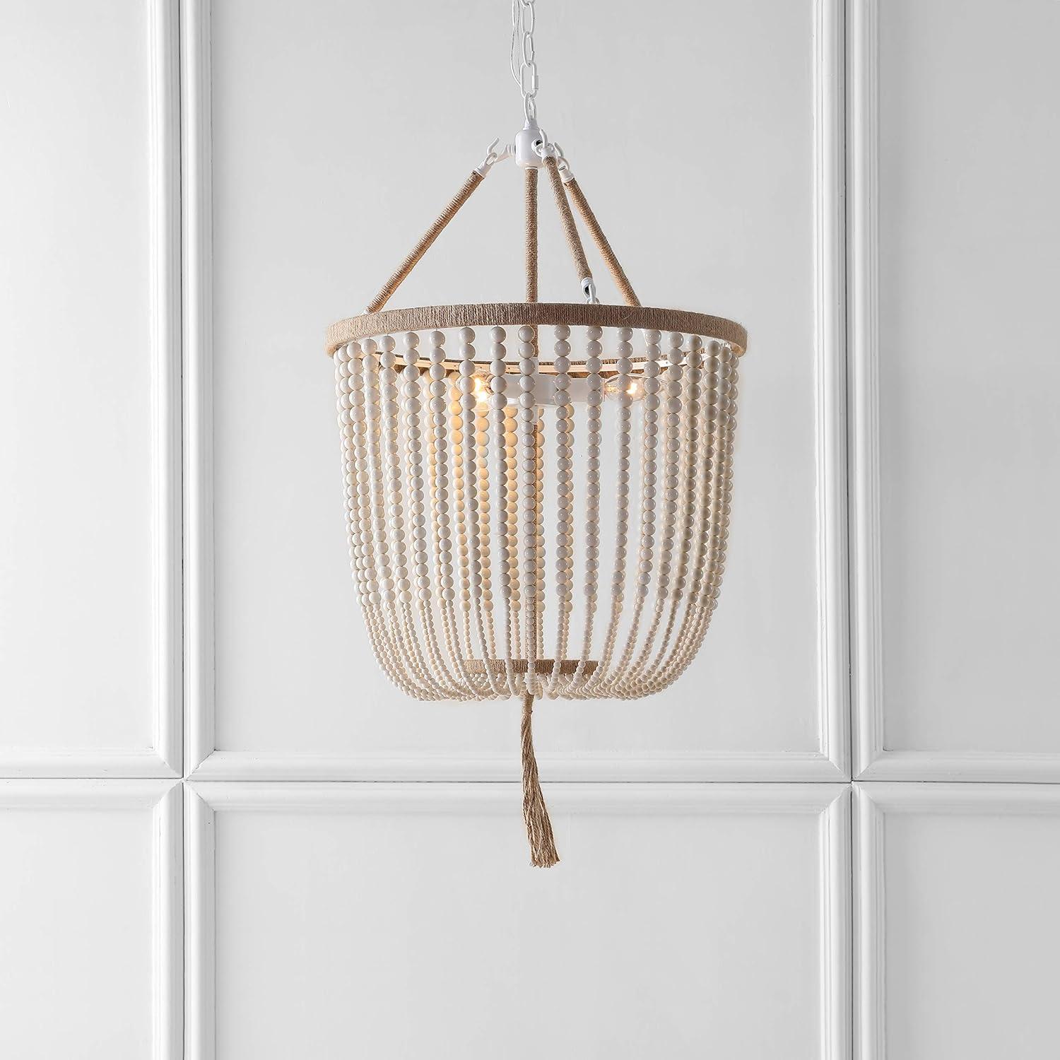 Angie Beads Pendant Lamp - LIT4476 - Cream - Safavieh