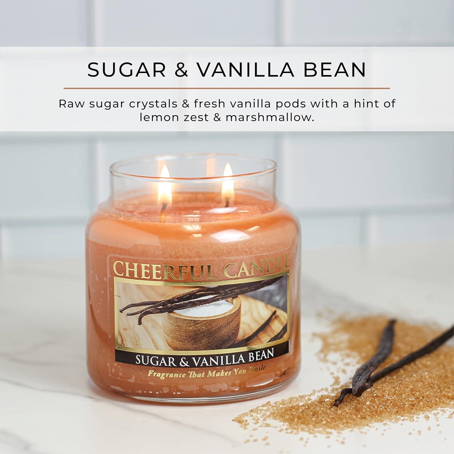 Sugar & Vanilla Bean Brown Scented Candle with Glass Holder