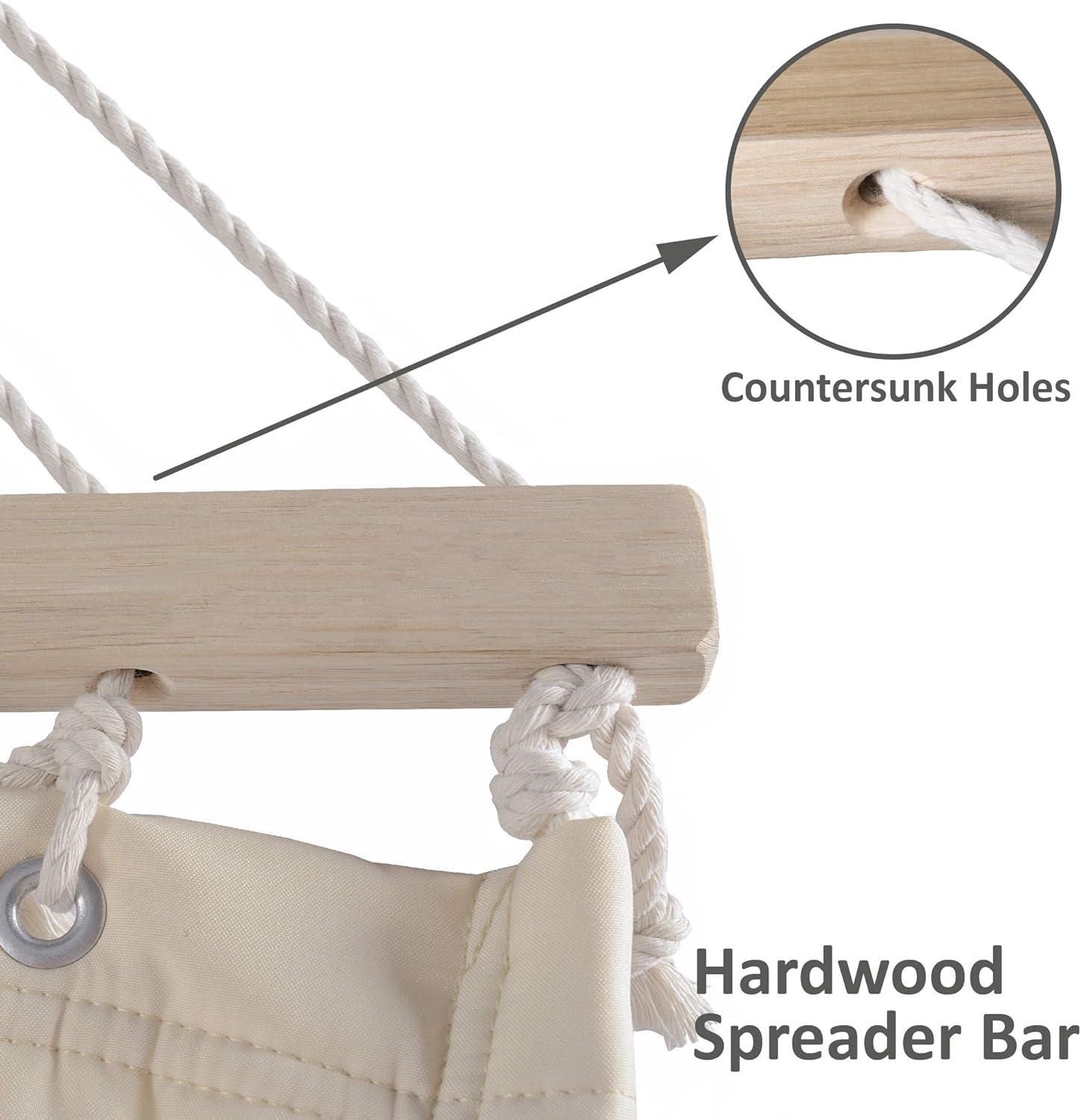 Heavy Duty Hanging Tree Hammock for Two with Large Soft Pillows Grey