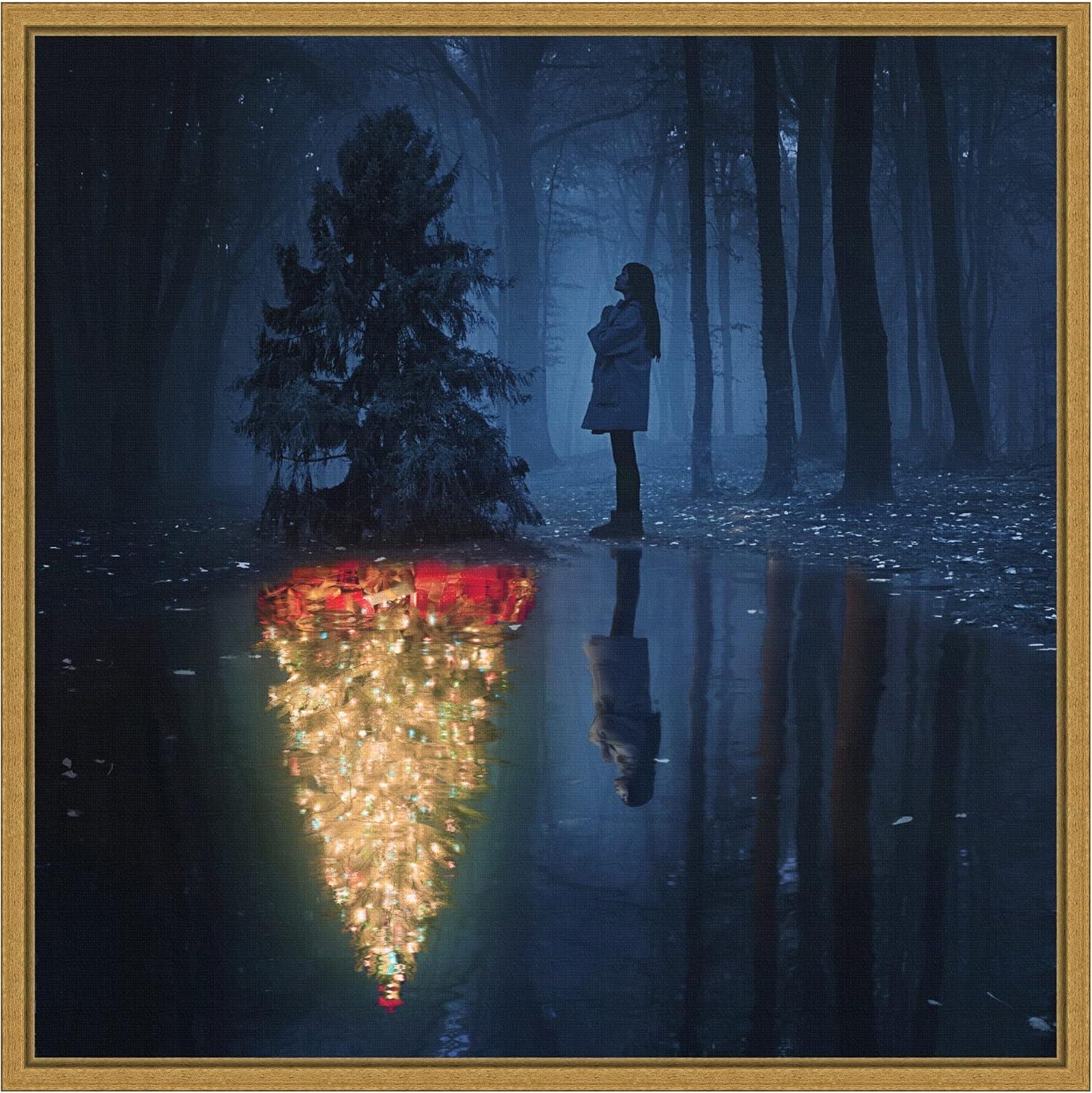 The Hope of Christmas Tree Framed Canvas Print