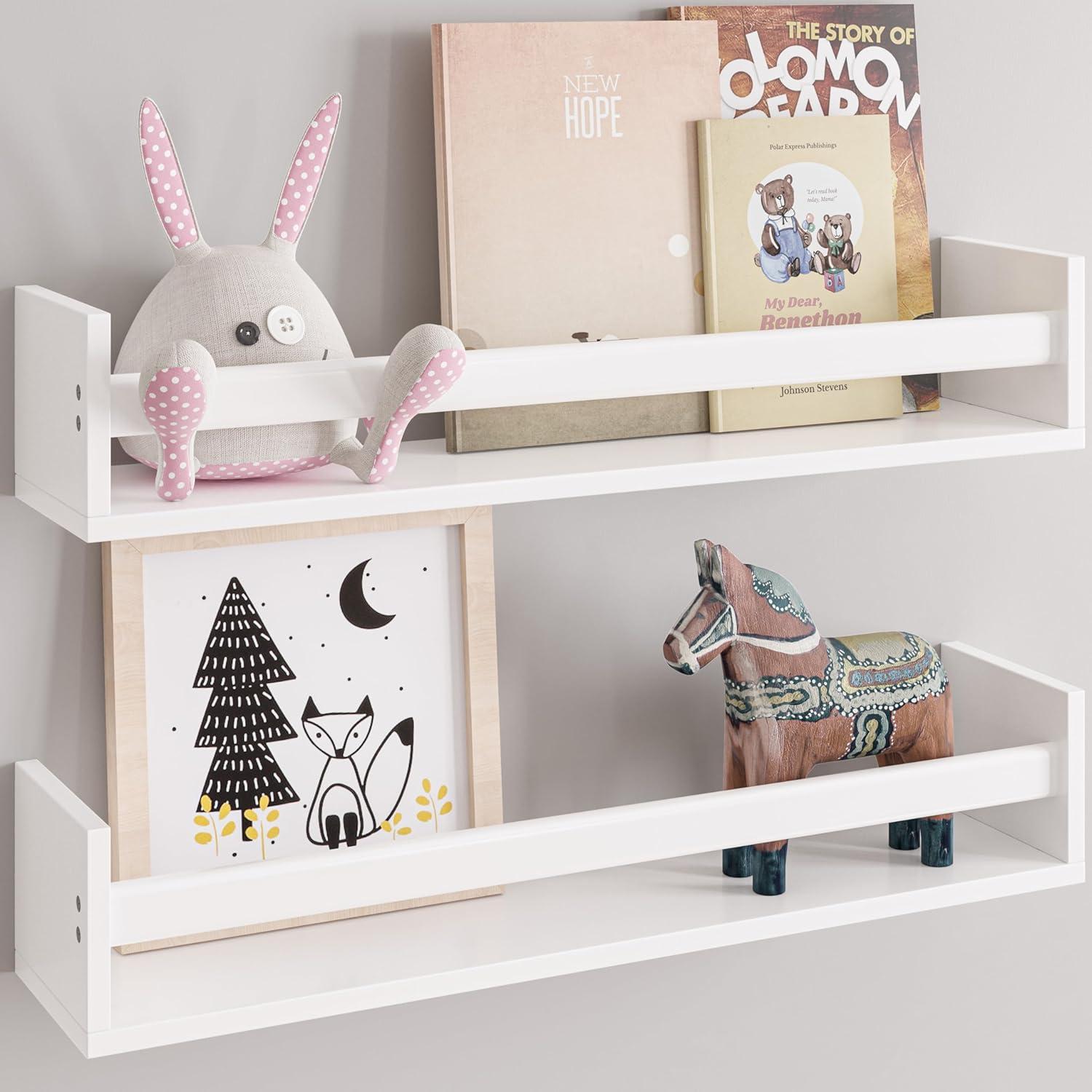 Ballucci Rigga 16" Floating Shelves with Front Bar (Set of 2)