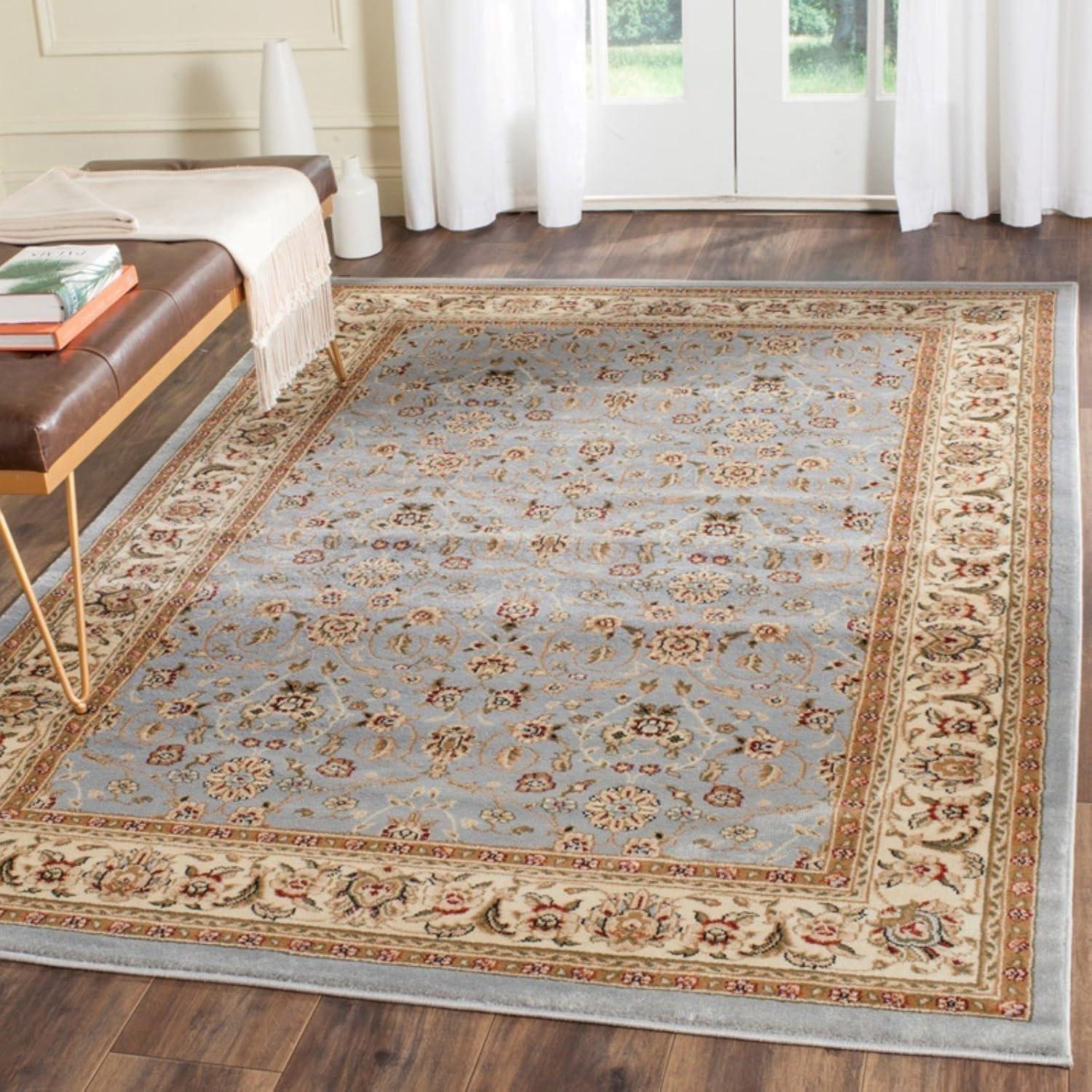 SAFAVIEH Lyndhurst Pearl Traditional Bordered Area Rug, Light Blue/Ivory, 11' x 15'