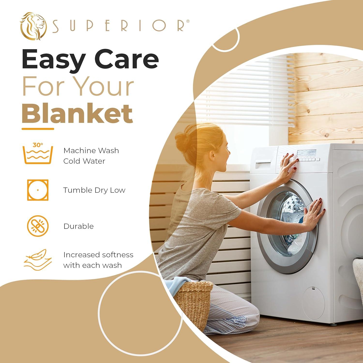 Superior Waffle Weave Honeycomb Knit Soft Textured All-Season Cotton Blanket
