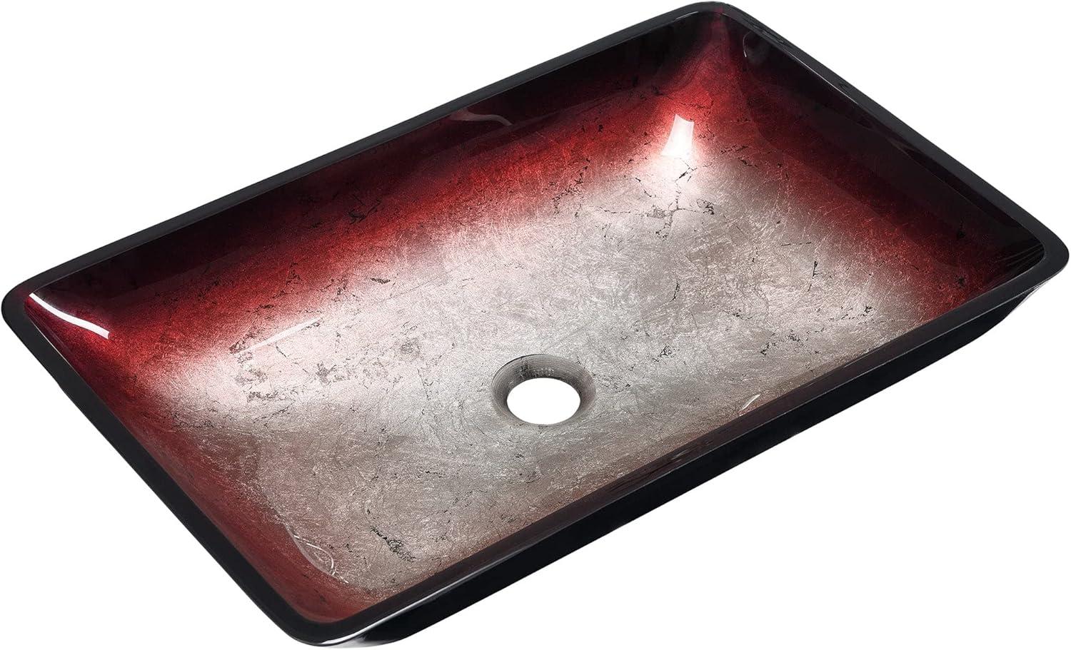 Cascade Rectangular Glass Vessel Sink with Faucet